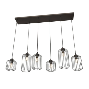Emibig - Lampa wisząca Vander 6 BL black - wysokość max 140 cm, stal malowana proszkowo