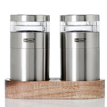 AdHoc - Młynki do pieprzu i soli MENAGE MOLTO - srebrne, wysokość 8,60 cm