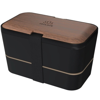 Umami - Lunchbox Nestable Walnut Black – orzechowy, 1500 ml
