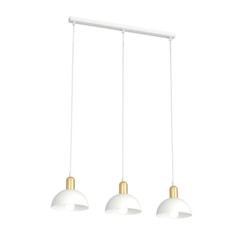 Emibig - Lampa wisząca Moto 3 BL white/gold - wysokość max 140 cm, stal malowana proszkowo