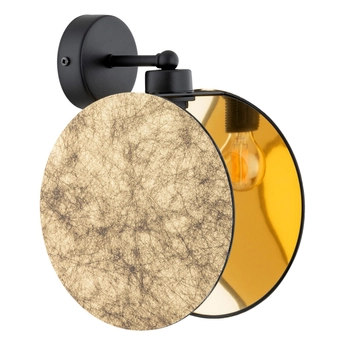 Emibig - Kinkiet ścienny Motif K1 gold - szerokość 20 cm, stal  malowana proszkowo, abażur