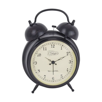 NeXtime – Zegar stołowy retro Aaltje, metalowy, czarny, 20,5 cm