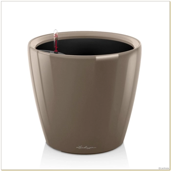 Lechuza - Donica Classico LS - średnica 43 cm, kawa z mlekiem, połysk