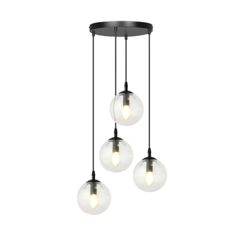 Emibig - Lampa wisząca Cosmo 4 BL Premium transparent - wysokość max 100 cm, stal lakierowana, szkło