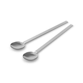 Zack - Łyżki do Latte Macchiato MENOA - stal nierdzewna matowa, długość 18,70 cm