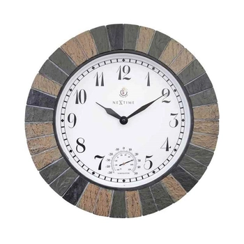 NeXtime - Zegar ogrodowy Aster z termometrem – multikolor, 43,5 cm