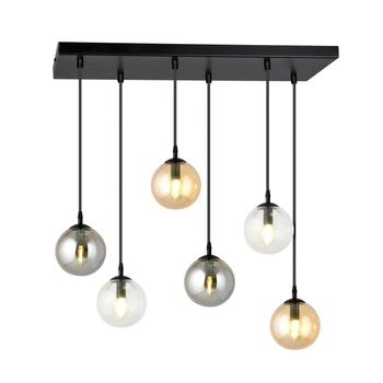 Emibig - Lampa wisząca Cosmo 6 BL mix 1 - wysokość max 100 cm, stal lakierowana, szkło