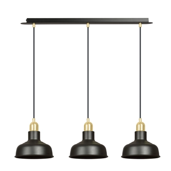 Emibig - Lampa wisząca Ibor 3 black - wysokość max 100 cm, stal lakierowana