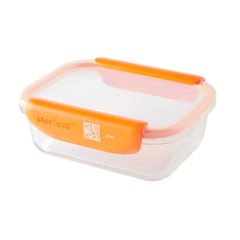 Mastrad - Pojemnik Smart szklany S - pojemność 640 ml, pomarańczowy