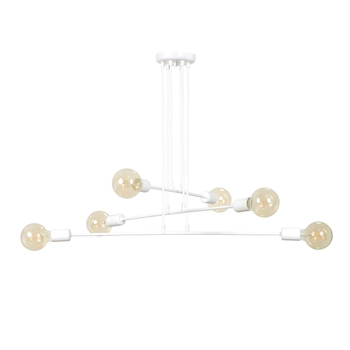 Emibig - Lampa wisząca Multipo 6 white - wysokość max 100 cm, stal lakierowana