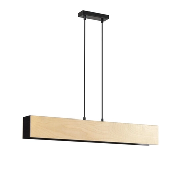 Emibig - Lampa wisząca Carlo 3 black - wysokość max 100 cm, stal lakierowana, sklejka