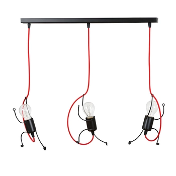 Emibig - Lampa wisząca Bobi 3 black - wysokość 65 cm, stal lakierowana