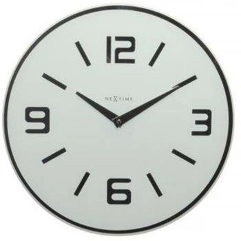 NeXtime – Zegar ścienny Shuwan ze szkła, biały, 43 cm