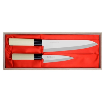 Satake Cutlery - Zestaw Nóż Uniwersalny + Szefa | Megumi Classic HG8166W