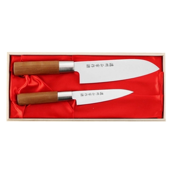 Satake Cutlery - Zestaw: Nóż Santoku + uniwersalny | Masamune HG8781W