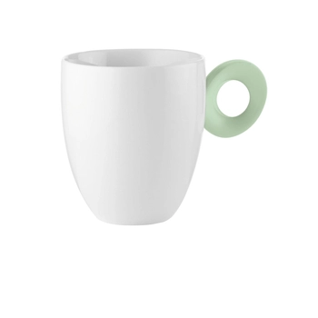 Guzzini - Kubek porcelanowy z uchwytem z bio plastiku – miętowy, 250 ml