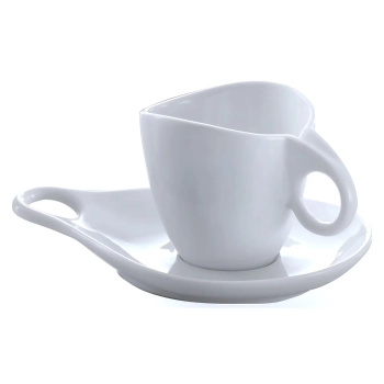 Casa Bugatti - Filiżanki porcelanowe Milla ze spodkami – biały, 135 ml, 6 szt.