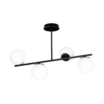 Emibig - Lampa sufitowa Bior 4 black - wysokość 51 cm, stal lakierowana, szkło