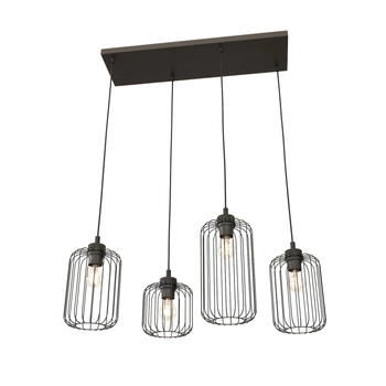 Emibig - Lampa wisząca Vander 4 BL black - wysokość max 140 cm, stal malowana proszkowo
