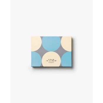 Printworks - Gra strategiczna Four in a Row – drewniana, błękitno-beżowa