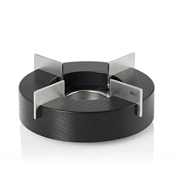 AdHoc – Podgrzewacz stołowy TUTO, jesion czarny, stal nierdzewna, 14,50 cm