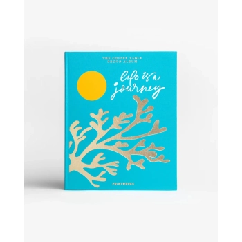 Printworks - Album fotograficzny Life is a Journey XL – turkusowy, złote zdobienia