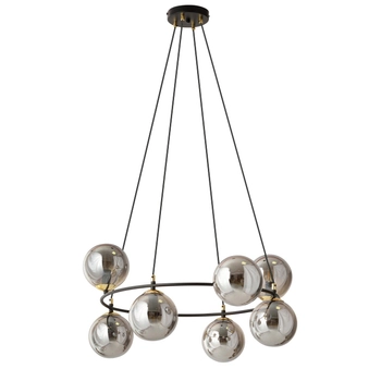 Emibig - Lampa wisząca Azura 8 BL grafit - szerokość 75 cm, stal lakierowana proszkowo