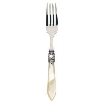 Casa Bugatti - Widelec obiadowy Oxford – kość słoniowa, chromowany pierścień