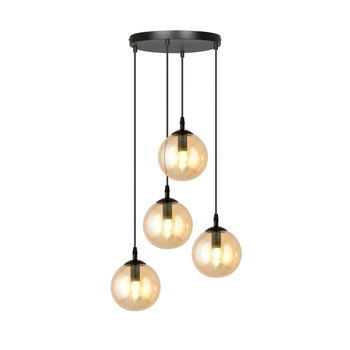 Emibig - Lampa wisząca Cosmo 4 BL Premium miodowa - wysokość max 100 cm, stal lakierowana, szkło