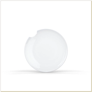 Porcelanowy mały talerzyk "Nadgryziony, biały, średnica 15 cm, komplet 2 sztuk - 58Products