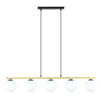 Emibig - Lampa wisząca Allora 5 BL black - szerokość 105 cm, stal lakierowana, szkło