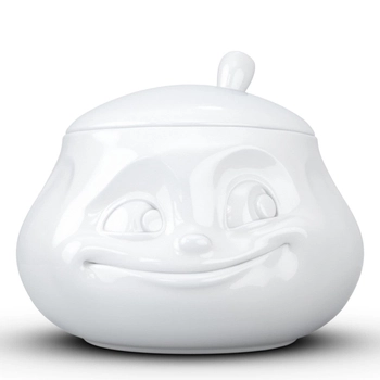 58Products - Porcelanowa cukiernica słodka buźka "Sweet", biała