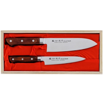 Satake Cutlery - Japoński zestaw 2 noży uniwersalny + santoku | Hiroki HG8351W