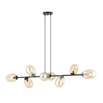 Emibig - Lampa wisząca Pandora 8 BL miodowa - szerokość 140 cm, stal lakierowana, szkło