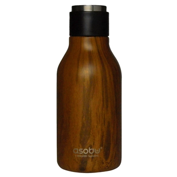 Asobu - Butelka termiczna Urban Wood - brązowa, pojemność 473 ml