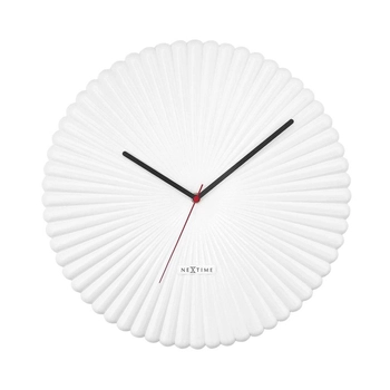 NeXtime – Zegar ścienny dekoracyjny Mousse – biały, żywica, 40 cm