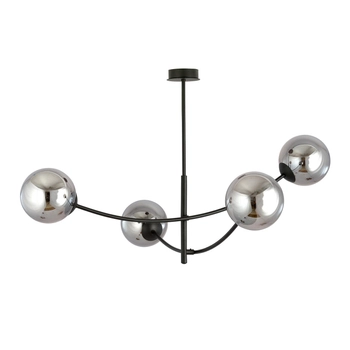 Emibig - Lampa sufitowa Hunter 4 black/grafit - wysokość 60 cm, stal lakierowana, szkło