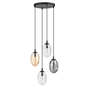 Emibig - Lampa wisząca Astral 4 BL mix - wysokość max 100 cm, stal lakierowana, szkło