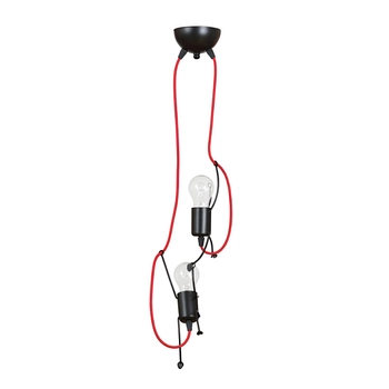 Emibig - Lampa wisząca Bobi 2 black - wysokość 60 cm, stal lakierowana