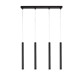 Kaspa - lampa wisząca czteropunktowa Roll 4 - długość listwy 70 cm, czarna