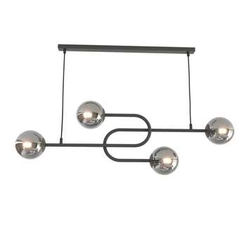 Emibig - Lampa sufitowa Atria 4 BL grafit - wysokość max 120 cm, stal lakierowana proszkowo, szkło