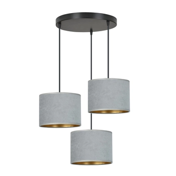 Emibig - Lampa wisząca Hilde 3 bl premium gray - wysokość max 100 cm, stal lakierowana, abażur