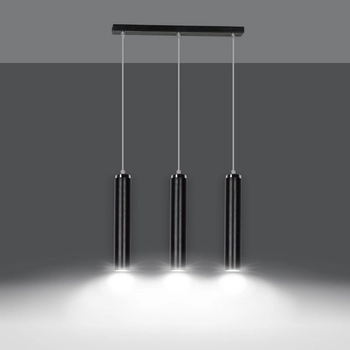 Emibig - Lampa wisząca Luna 3 black - wysokość max 100 cm, stal lakierowana