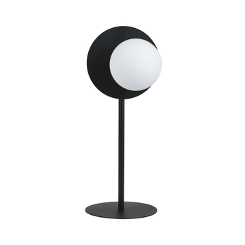Emibig - Lampa stołowa Oslo LN1 black/opal - wysokość 50 cm, stal lakierowana, szkło