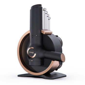 Cheer Moda – Dyspenser do wina z systemem konserwacji Connoisseur Premium, czarno-złoty zestaw