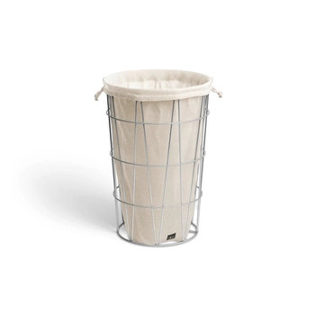 Zack - Kosz na bieliznę SATONE - stal nierdzewna matowa, objętość 37 L