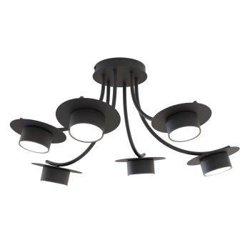 Emibig – Lampa sufitowa LED ENSO – czarna, 6-punktowa