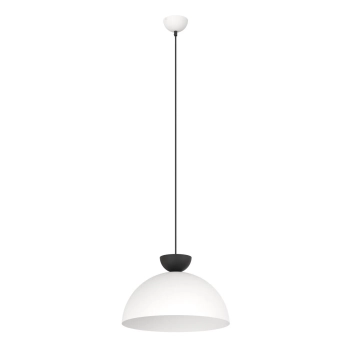 Emibig – Lampa wisząca Lunaro 1L – półkolisty klosz, matowa biel, 40 cm
