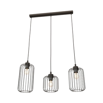 Emibig - Lampa wisząca Vander 3 BL black - wysokość max 140 cm, stal malowana proszkowo