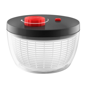 Moha – Suszarka do sałaty TWISTER – czarna, 24 cm, z misą i durszlakiem